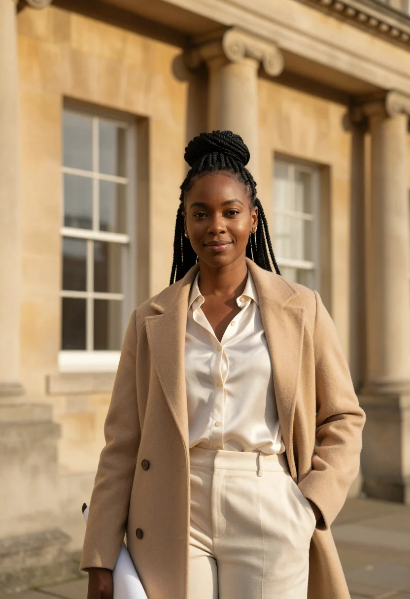 AI royal crescent architect bath stone sample — portrait of a woman, framed half-length from the head to the