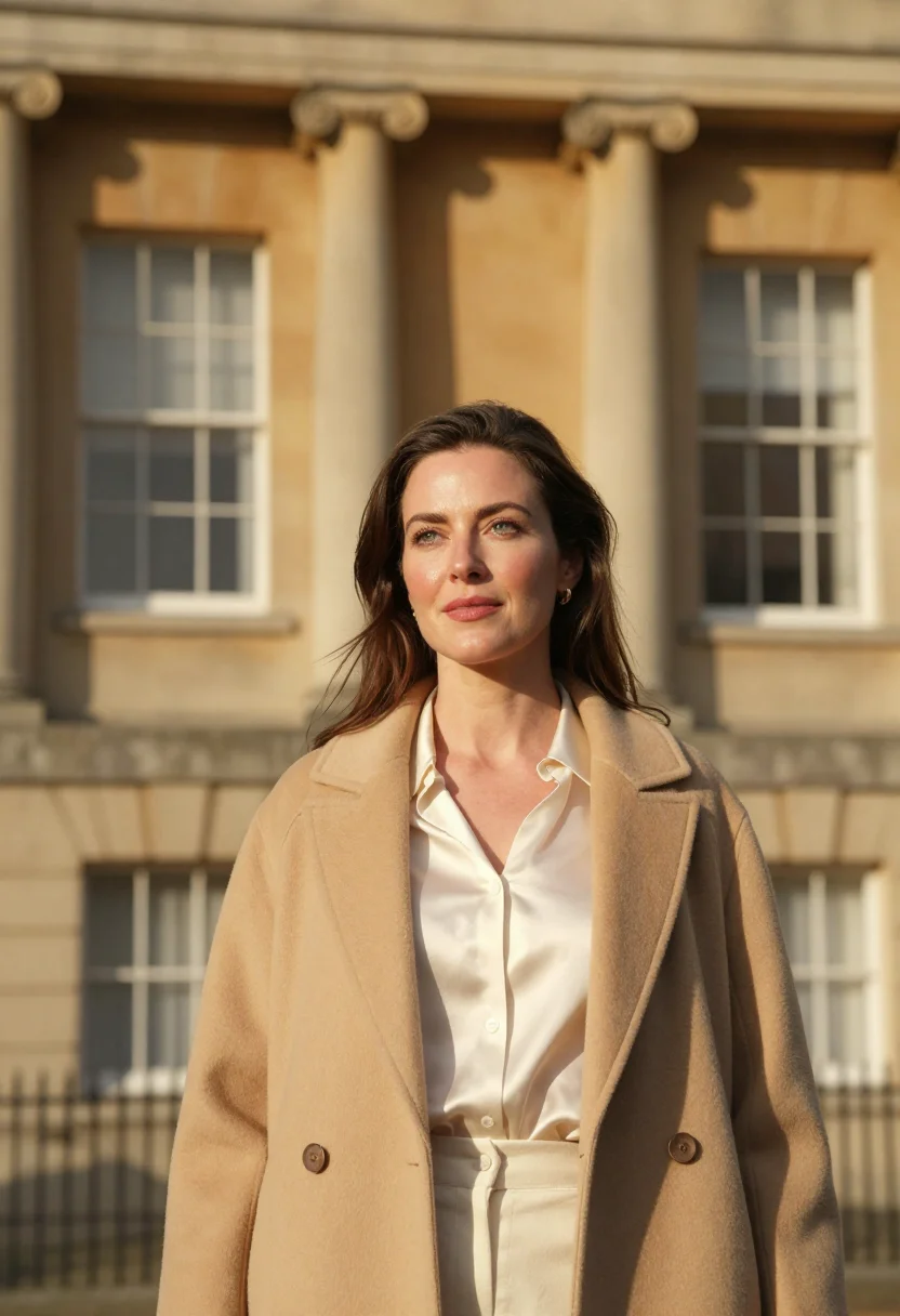 AI royal crescent architect bath stone sample — portrait of a woman, framed chest-up from the head to mid-ch
