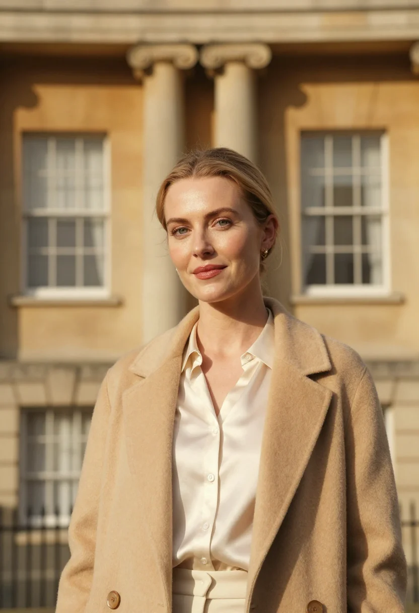 AI royal crescent architect bath stone sample — portrait of a woman, framed tight, head and shoulders, the b
