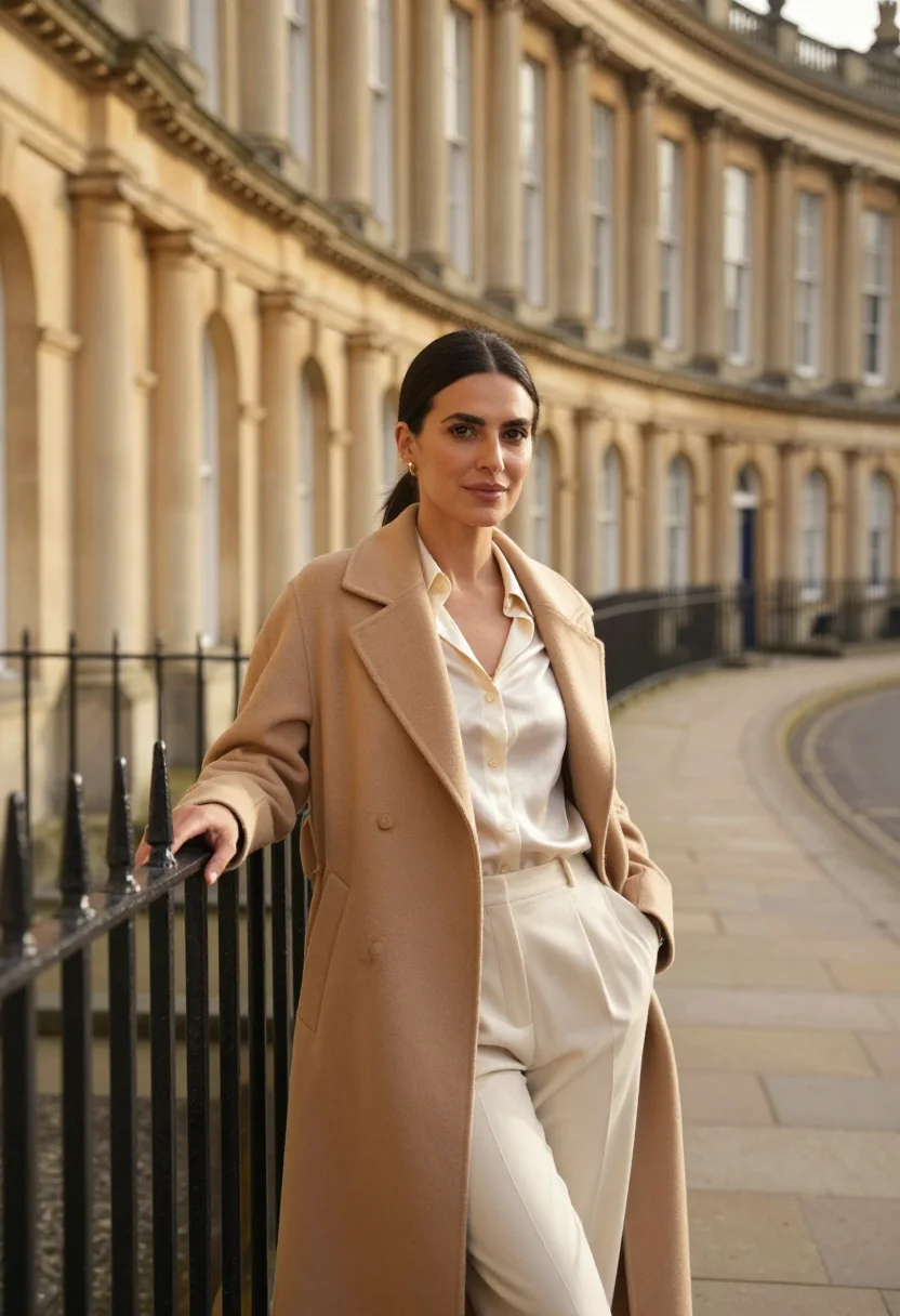 AI royal crescent architect bath stone sample — portrait of a woman, framed half-length from the head to the