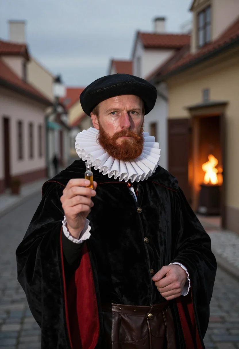 AI rudolf ii prague sample — portrait of a man, chest-up portrait of an Austrian man in h