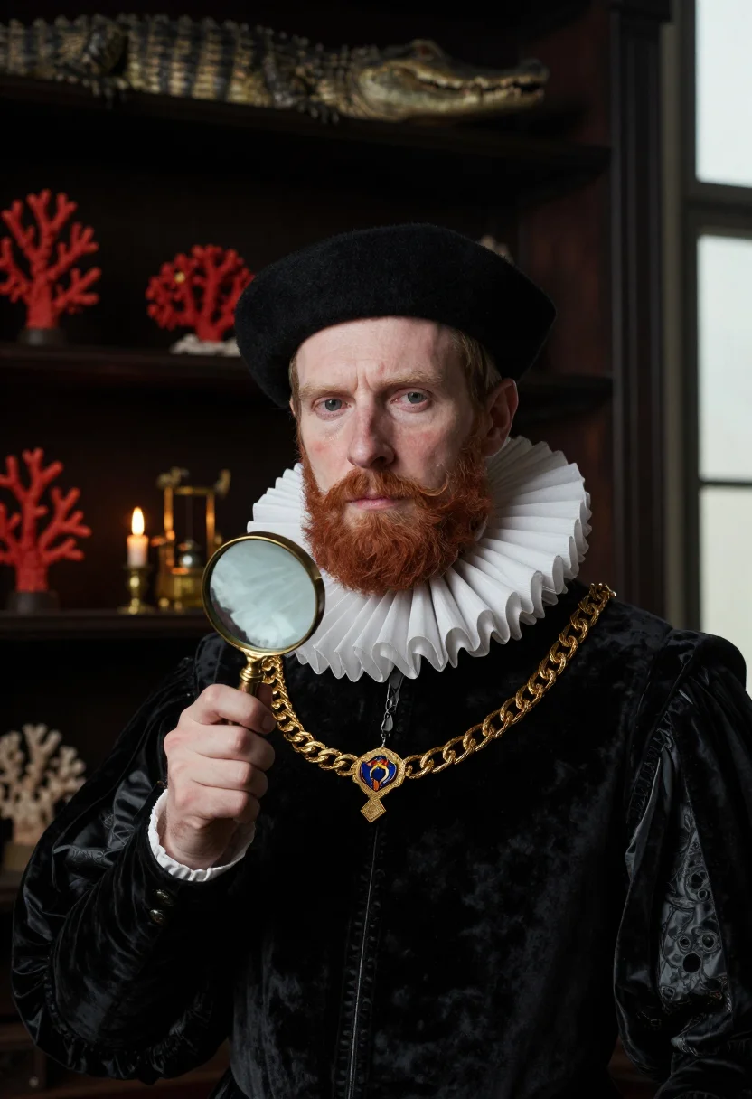 AI rudolf ii prague sample — portrait of a man, chest-up portrait of an Austrian man in h