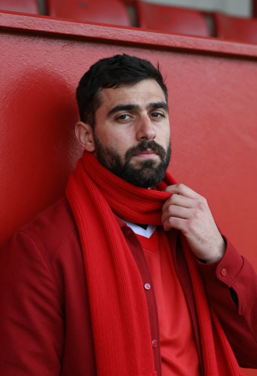 AI rugby autumn cardiff red sample — portrait of a man, framed chest-up, cropped at the ribs, the