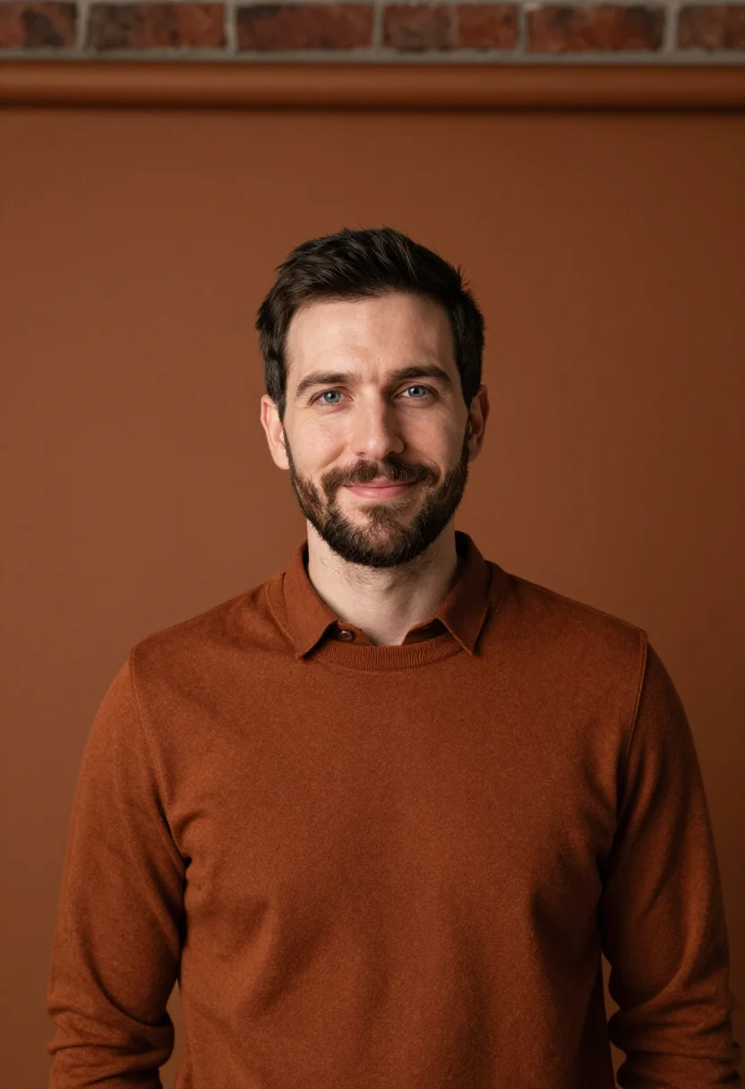 Example portrait from the AI Rust Knit Headshot — Free Preview, Train Once