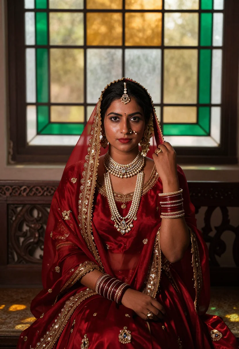 AI sabyasachi sample — portrait of a woman, chest-up portrait of an Indian woman in