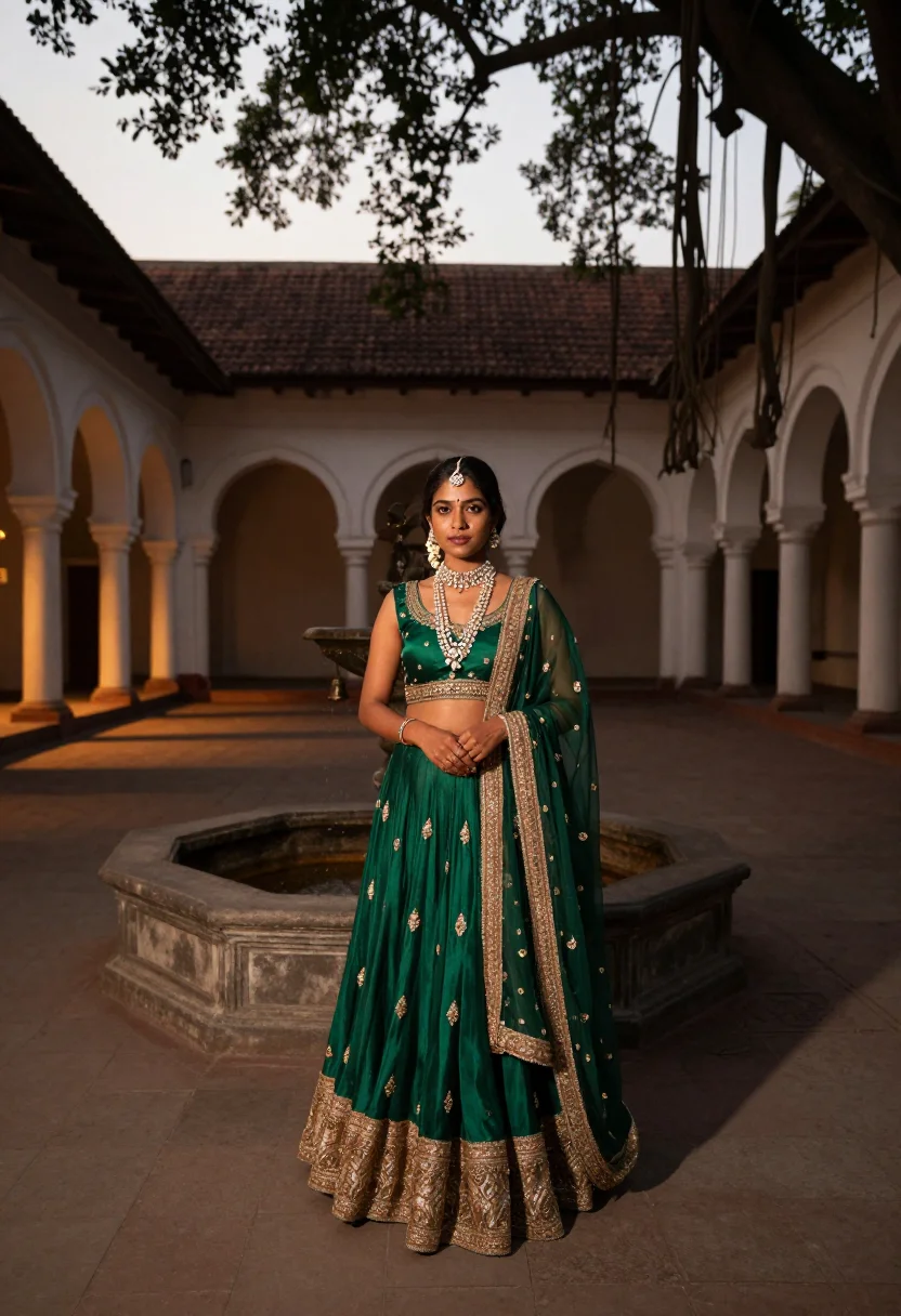 AI sabyasachi sample — portrait of a woman, wide full-length portrait of an Indian