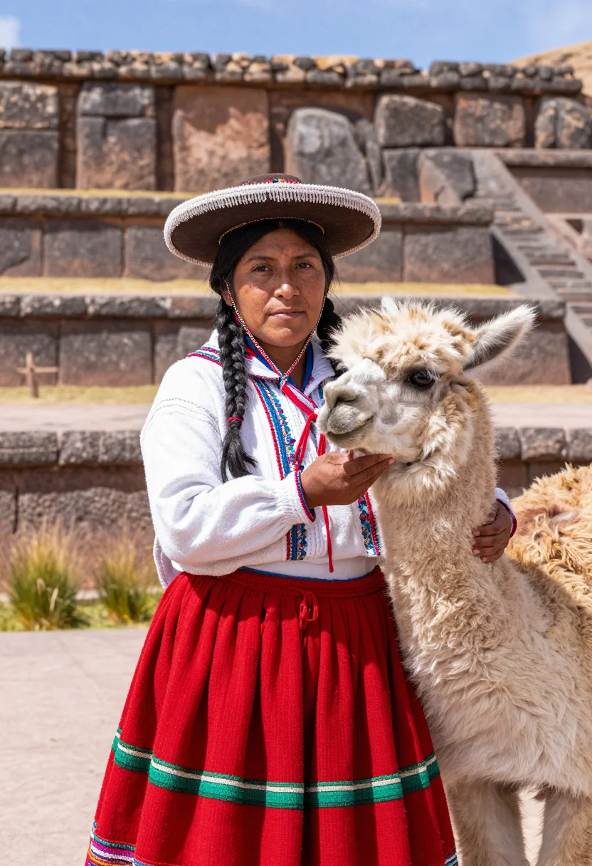 AI sacred valley sample — portrait of a woman, half-length portrait of a Quechua woman