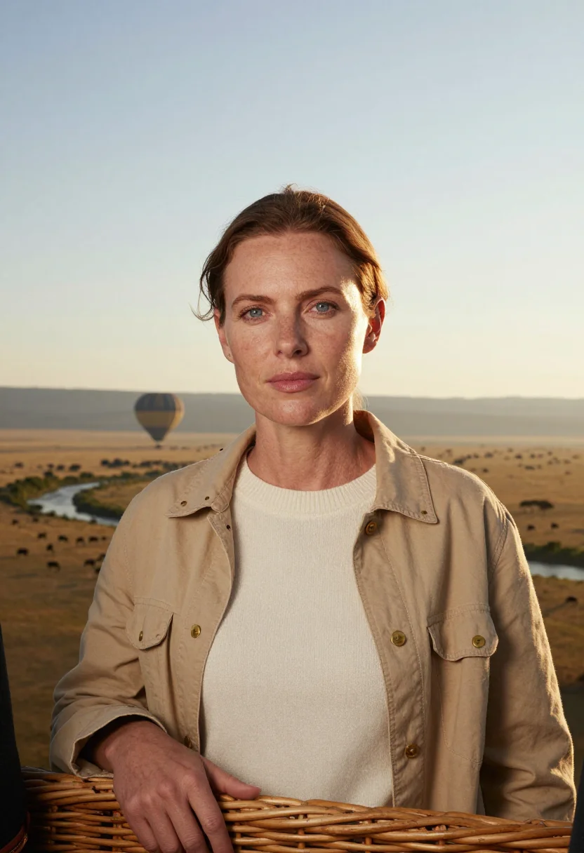 AI safari sample — portrait of a woman, head-and-shoulders portrait of a Wester