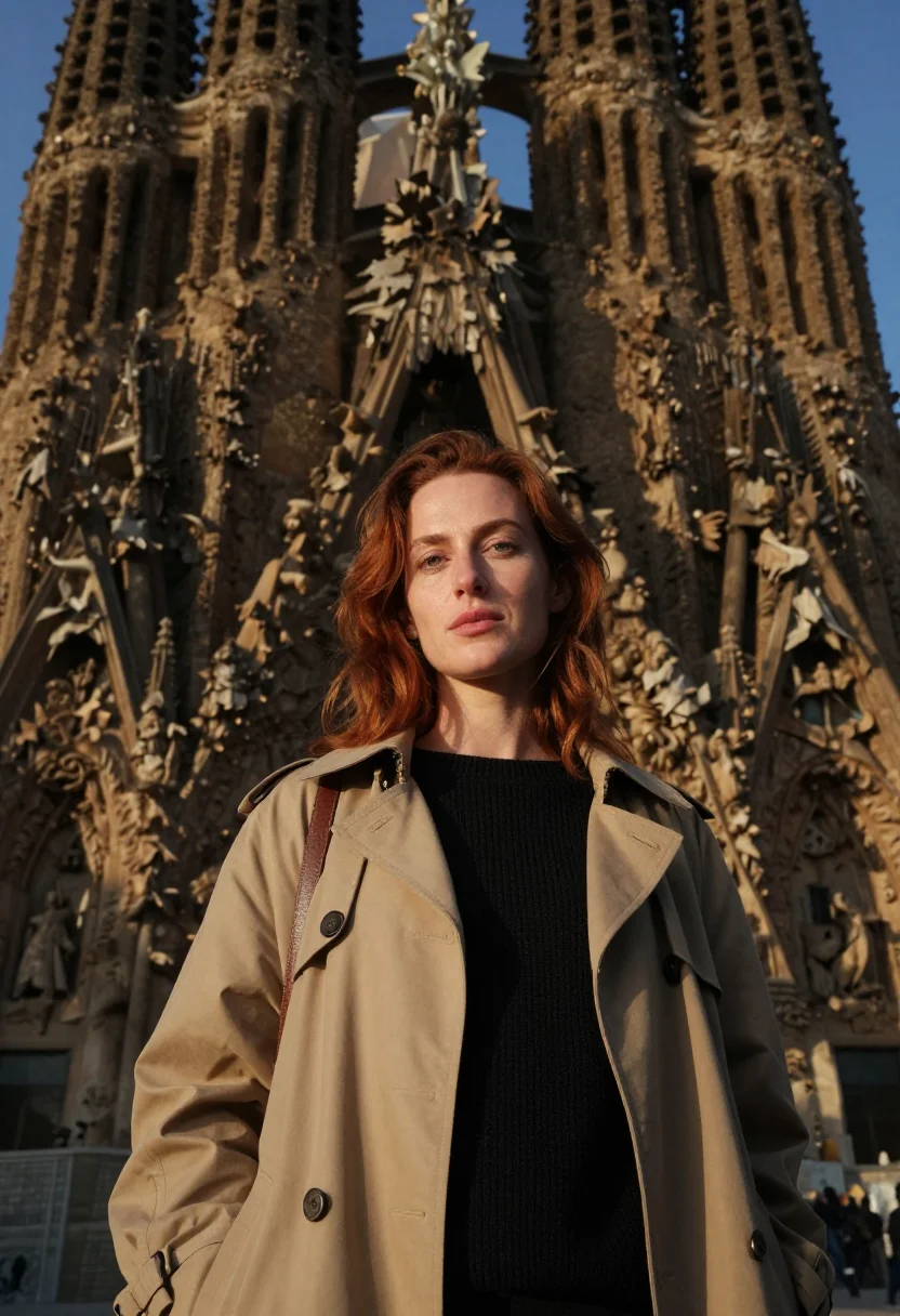 AI sagrada familia sample — half-length three-quarter portrait of a Western European wom