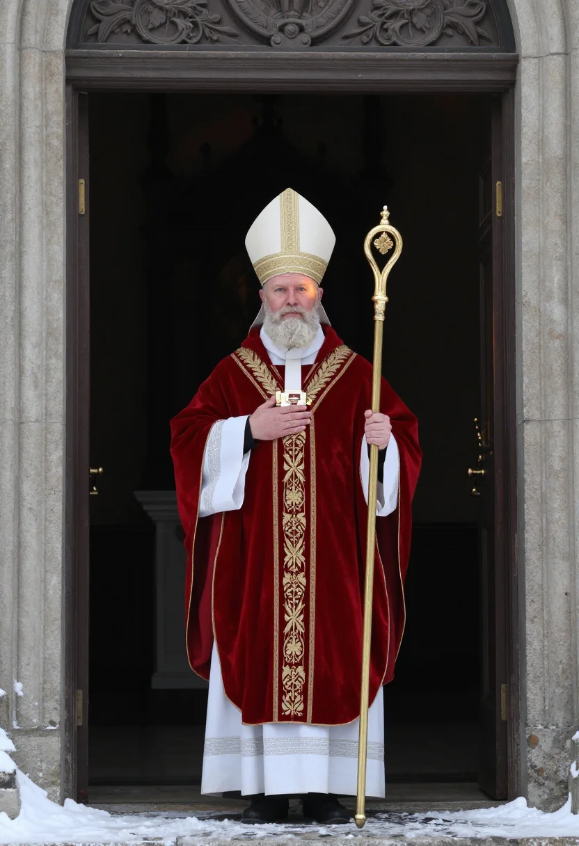 AI saint nicholas sample — portrait of a man, close portrait of a Western-European man