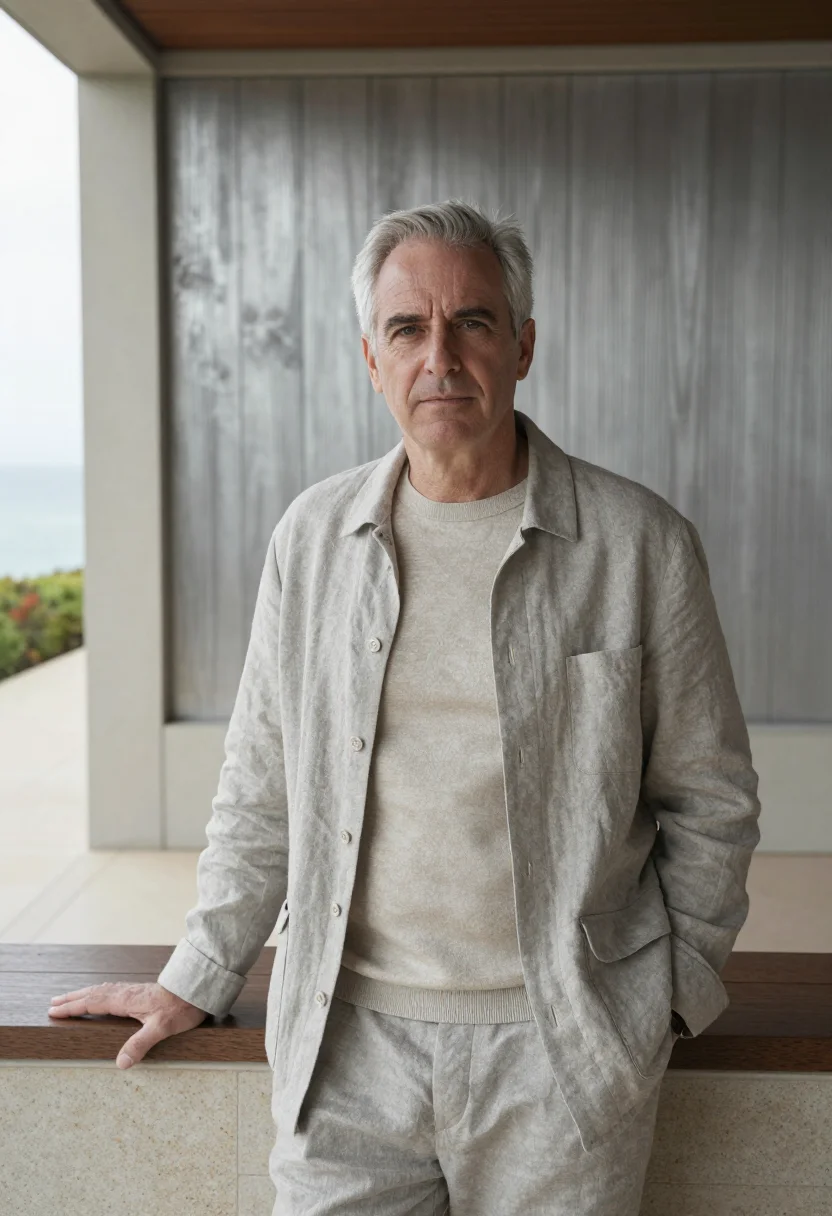 AI salk scientist travertine sample — portrait of a man, half-length portrait of a Western-Europea