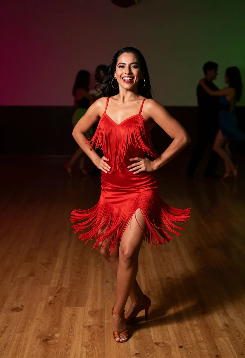 AI salsa cali sample — portrait of a woman, half-length portrait of a Colombian wom