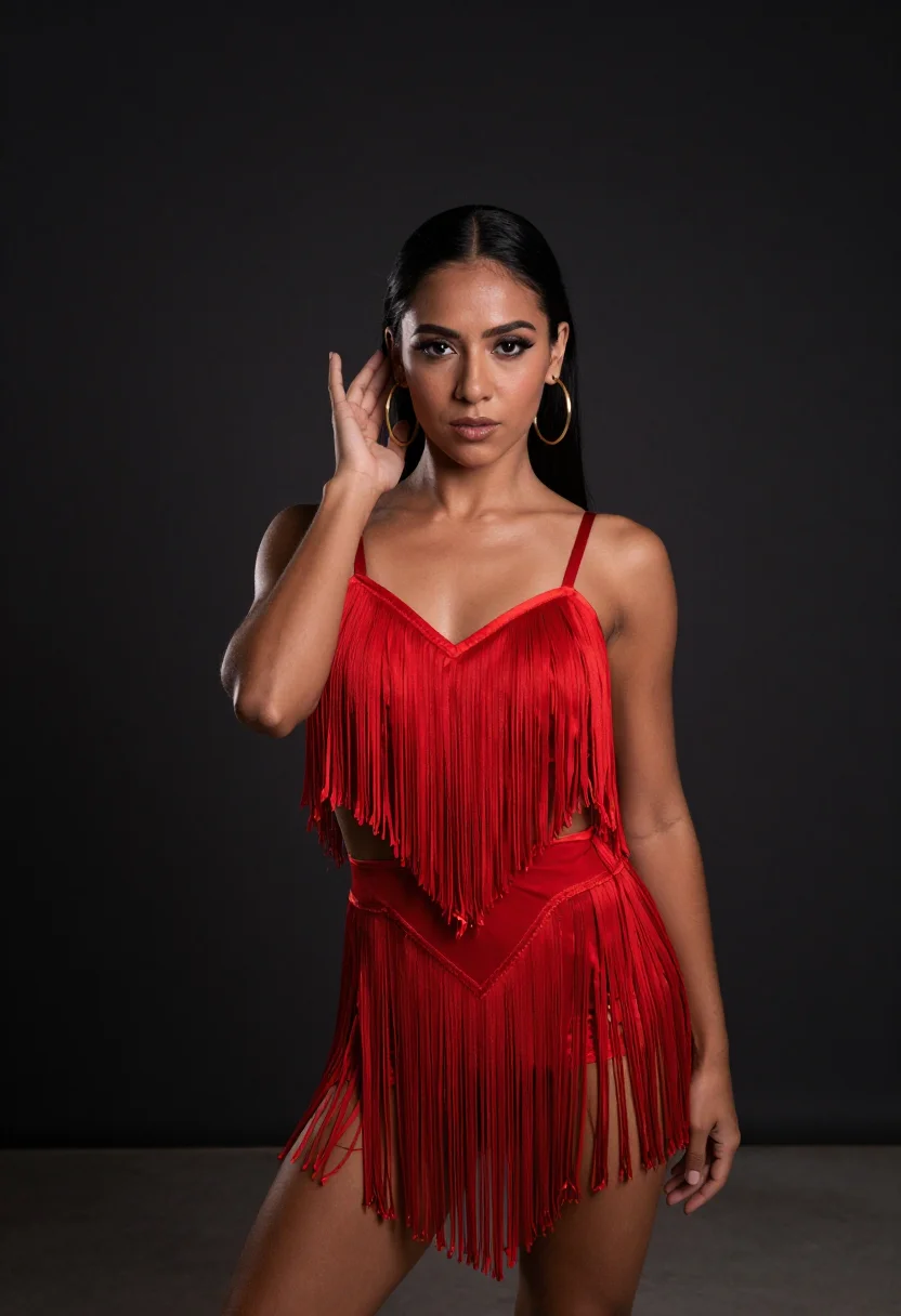 AI salsa cali sample — portrait of a woman, chest-up portrait of a Colombian woman
