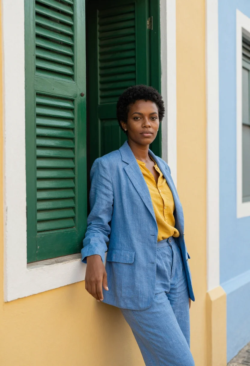 AI salvador pelourinho architect colonial palette sample — portrait of a woman, an Afro-Brazilian architect in her earl