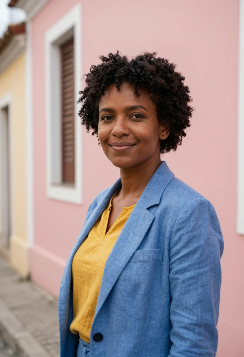 AI salvador pelourinho architect colonial palette sample — portrait of a woman, an Afro-Brazilian architect in her late