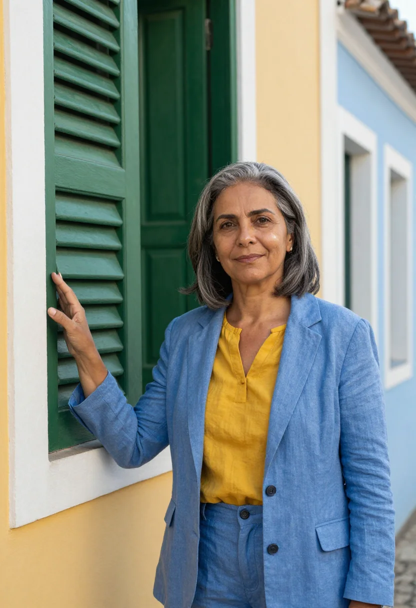 AI salvador pelourinho architect colonial palette sample — portrait of a woman, a Portuguese-Brazilian architect in her