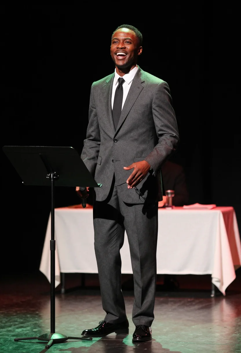 AI sammy davis sample — portrait of a man, three-quarter-length portrait of an Afric
