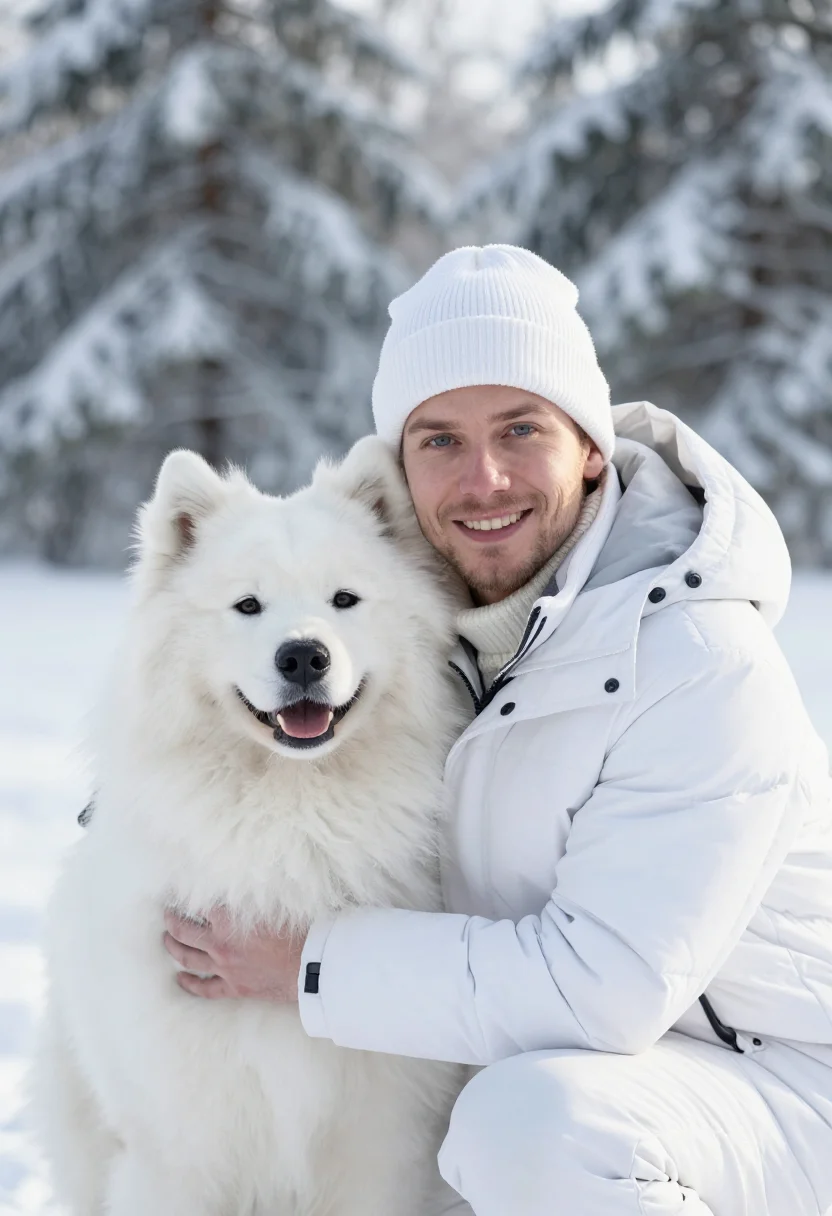 AI samoyed snow white sample — portrait of a man, head-and-shoulders portrait of a Nordic m