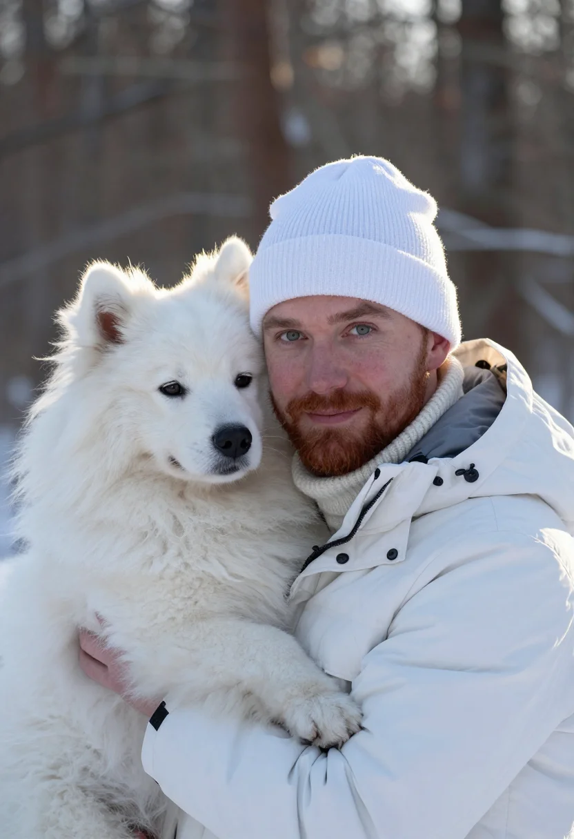 AI samoyed snow white sample — portrait of a man, head-and-shoulders portrait of a Western-