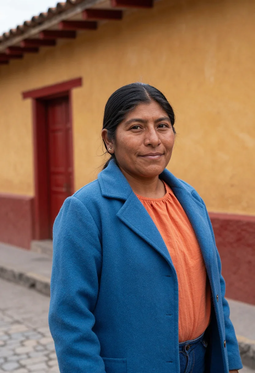 AI san cristobal de las casas doctor highland pastel sample — portrait of a woman, a Tzotzil Maya doctor in her early fort