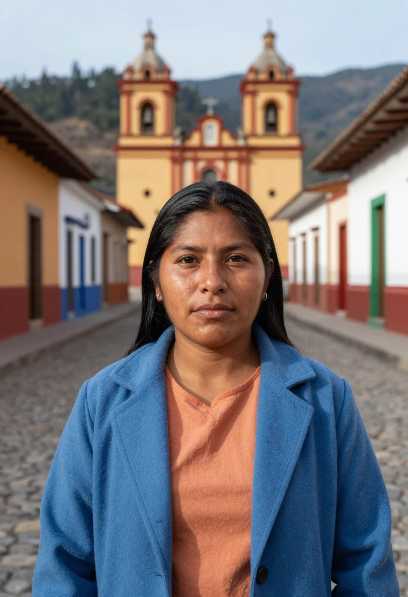AI san cristobal de las casas doctor highland pastel sample — portrait of a woman, a Tzeltal Maya doctor in her early thir