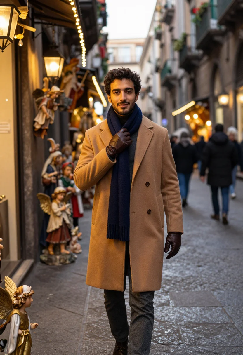 AI san gregorio armeno sample — portrait of a man, a Neapolitan man in his early thirties wi