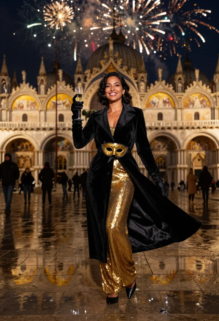 AI san marco capodanno sample — portrait of a woman, full-length frontal portrait of a Spani