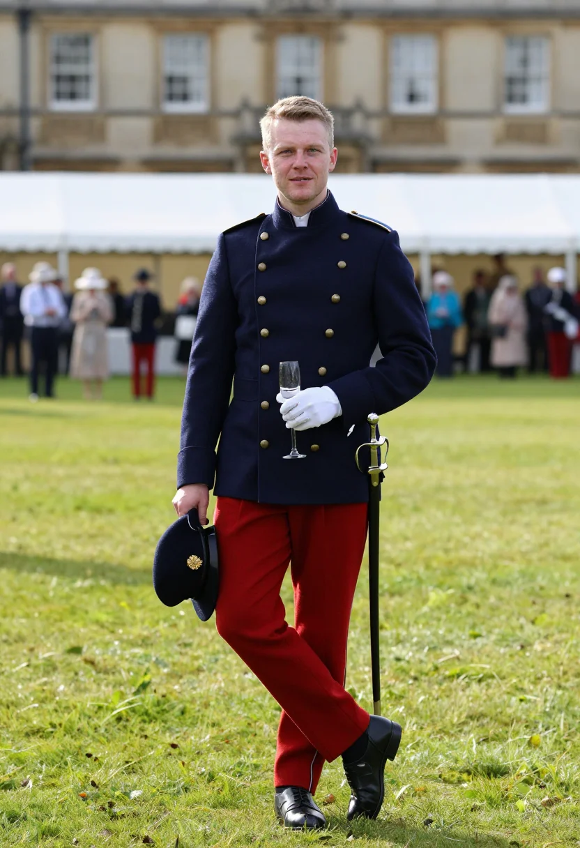 AI sandhurst commissioning sample — portrait of a man, full-length portrait of a Western-Europea