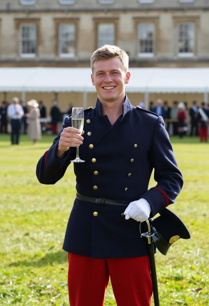 AI sandhurst commissioning sample — portrait of a man, three-quarter-length portrait of a Wester