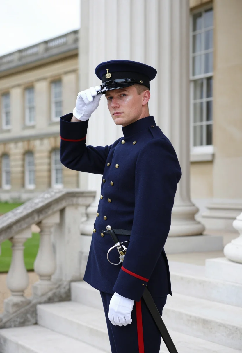 AI sandhurst commissioning sample — portrait of a man, chest-up portrait of a Western-European m