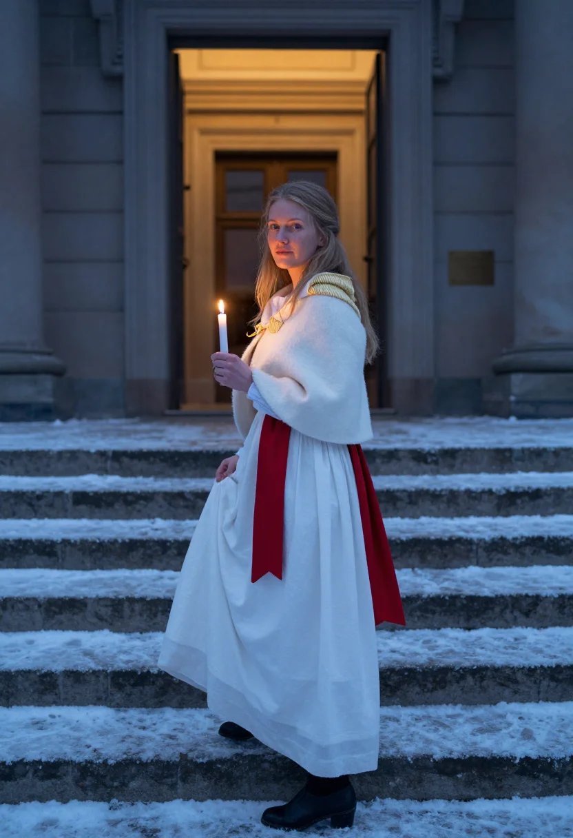 AI sankta lucia sample — portrait of a woman, full-length portrait of a Swedish woman