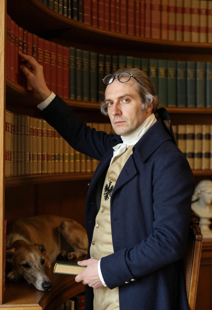AI sanssouci sample — portrait of a man, waist-up over-shoulder portrait of a West
