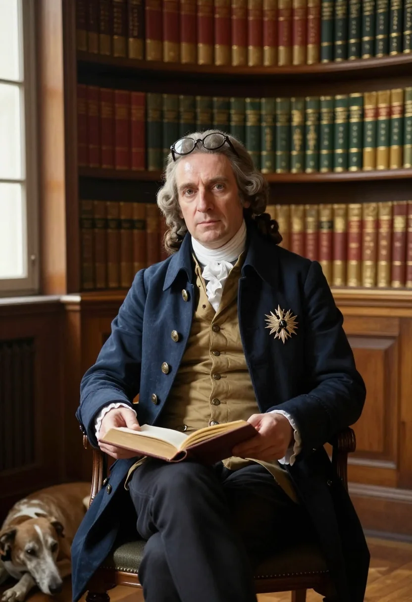 AI sanssouci sample — portrait of a man, half-length seated portrait of a Western-