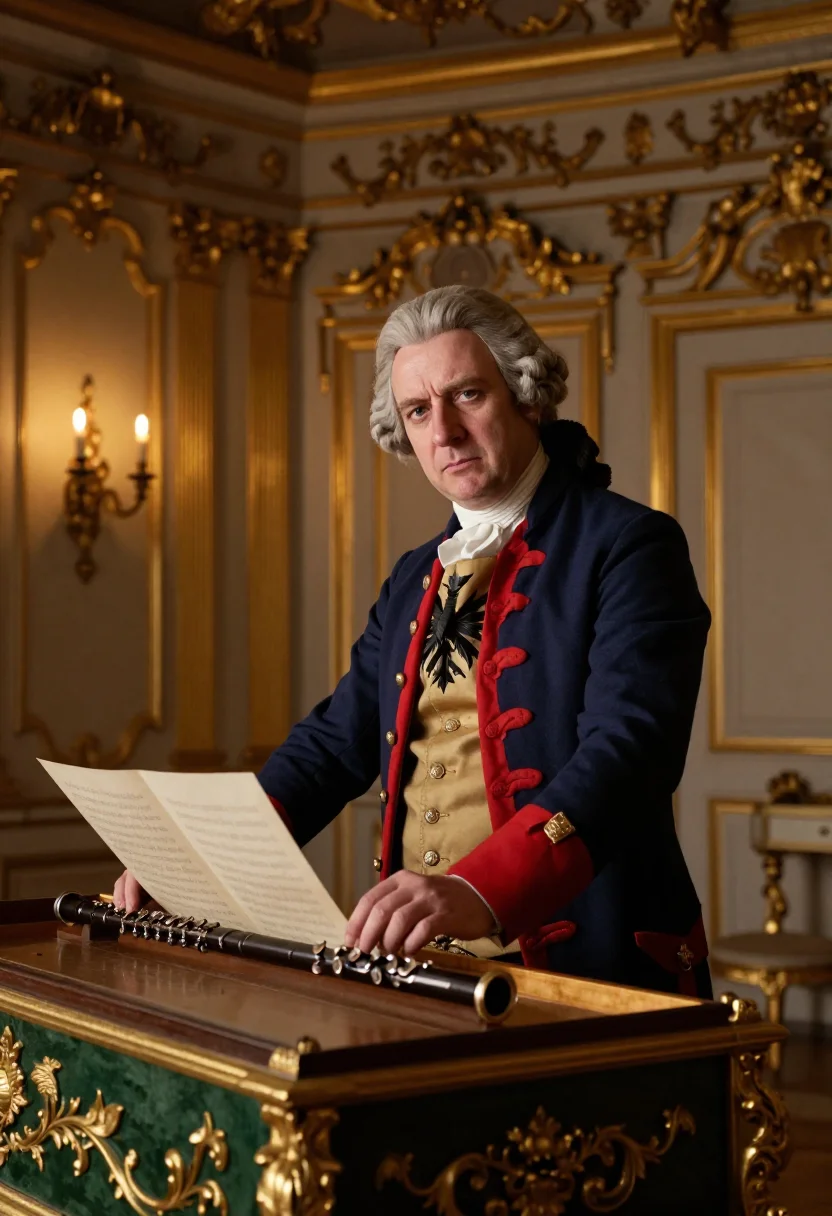 AI sanssouci sample — portrait of a man, half-length three-quarter portrait of a W