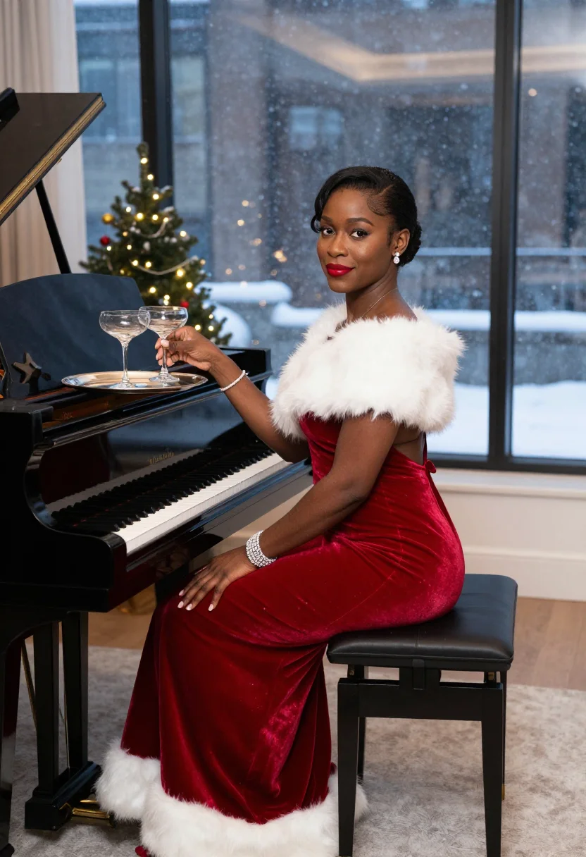 AI santa baby sample — portrait of a woman, three-quarter-length portrait of a Blac