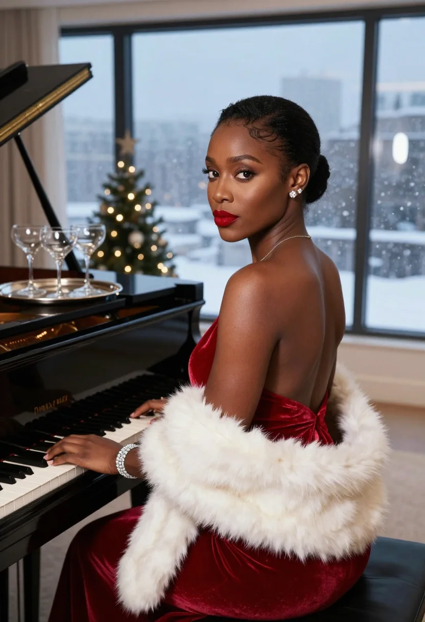 AI santa baby sample — portrait of a woman, close half-length portrait of a Black w