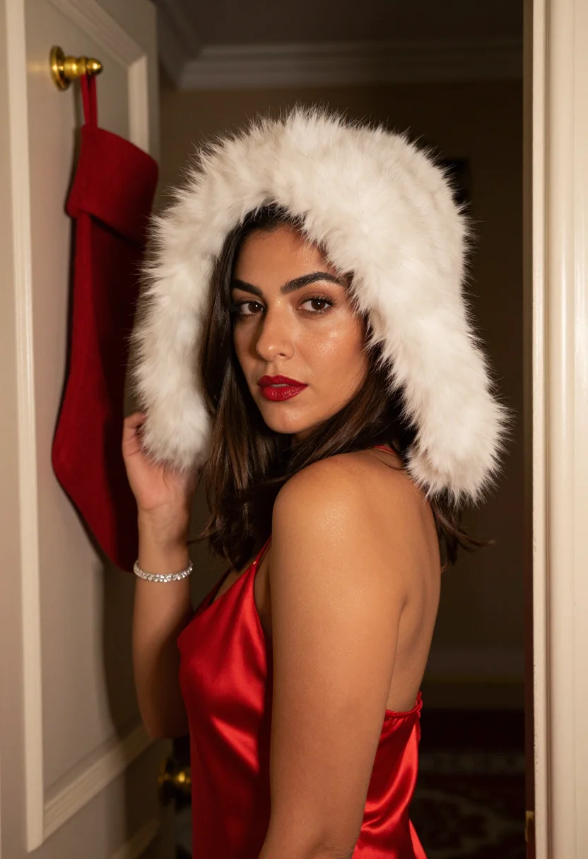 AI santa baby sample — portrait of a woman, close head-and-shoulders portrait of a