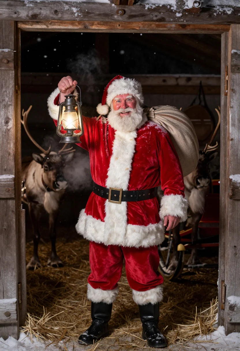 AI santa claus sample — portrait of a man, three-quarter-length portrait of a Wester