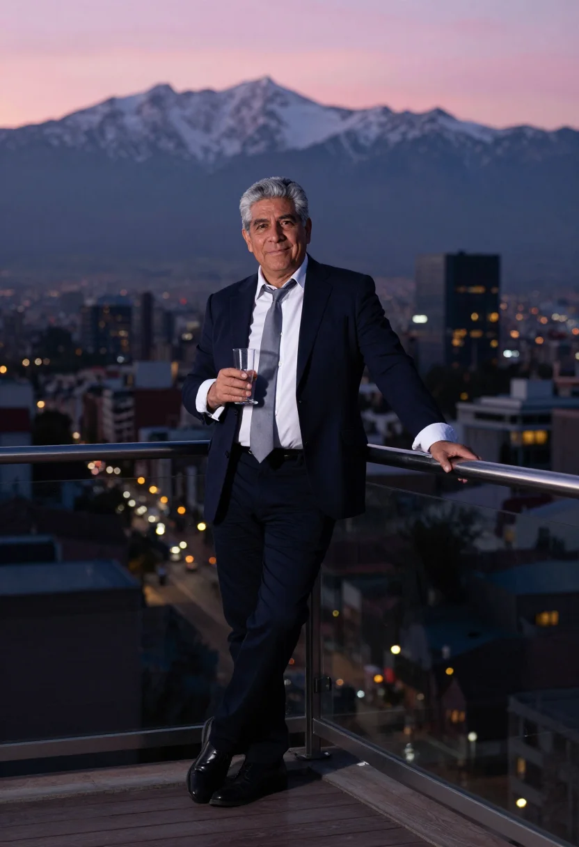 AI santiago sanhattan sample — portrait of a man, full-length portrait of a Chilean man of