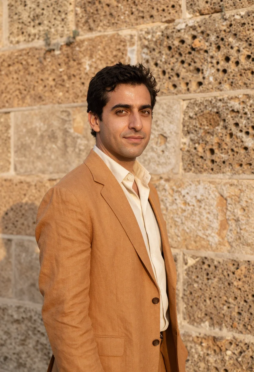 AI santo domingo historian coral stone ochre sample — portrait of a man, a Spanish historian in his late thirties
