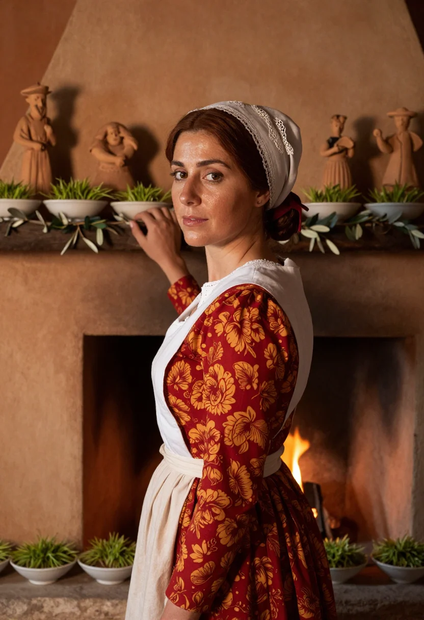 AI santons de provence sample — portrait of a woman, head-and-shoulders portrait of a Proven
