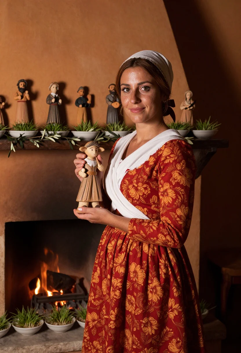AI santons de provence sample — portrait of a woman, waist-up portrait of a Provençal woman