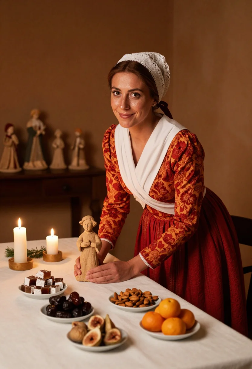 AI santons de provence sample — portrait of a woman, half-length table-height portrait of a