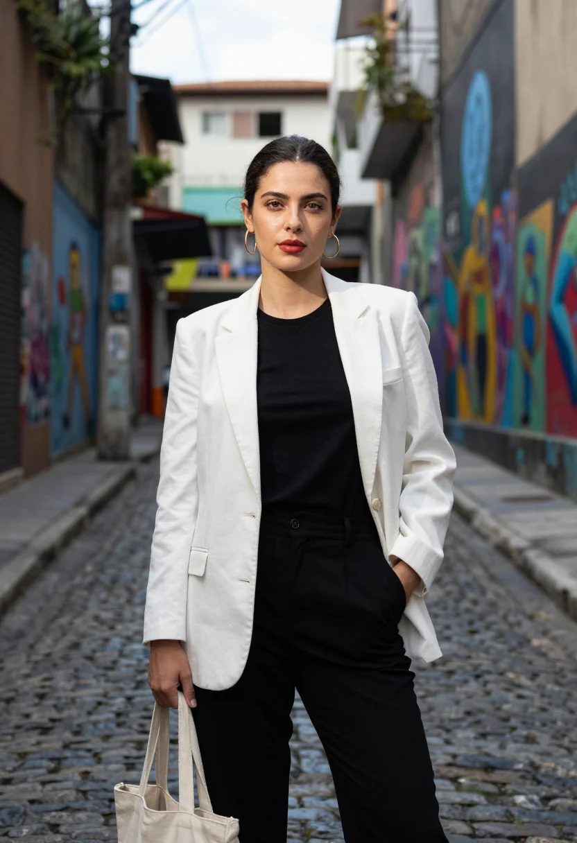 AI sao paulo paulista sample — portrait of a woman, waist-up portrait of a Brazilian woman