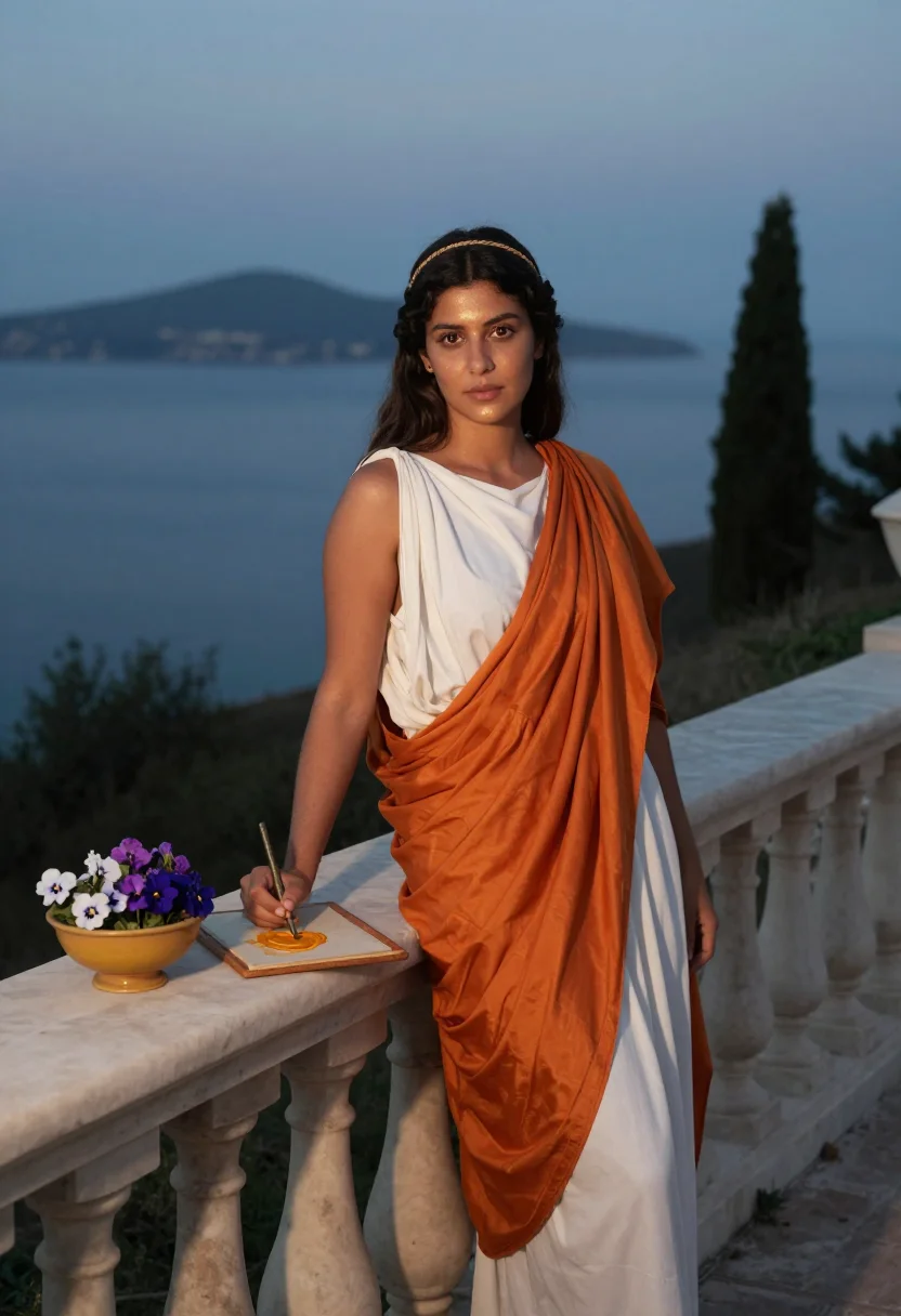 AI sappho sample — portrait of a woman, half-length portrait of a Greek woman i