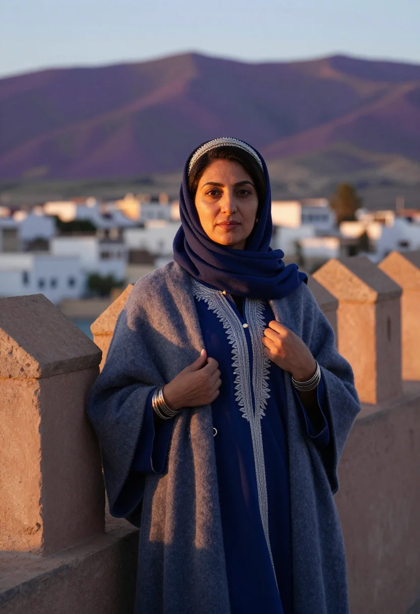 AI sayyida al hurra sample — portrait of a woman, chest-up portrait of a North-African wo