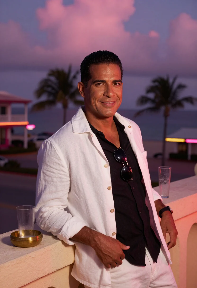 AI scarface miami sample — portrait of a man, three-quarter-length portrait of a Cuban-