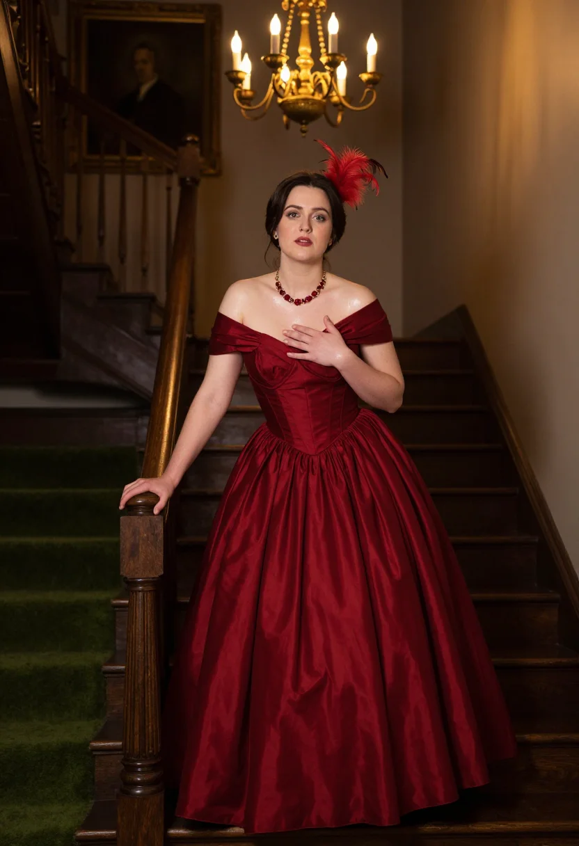 AI scarlett ohara sample — editorial portrait photograph, a Western-European woman in h