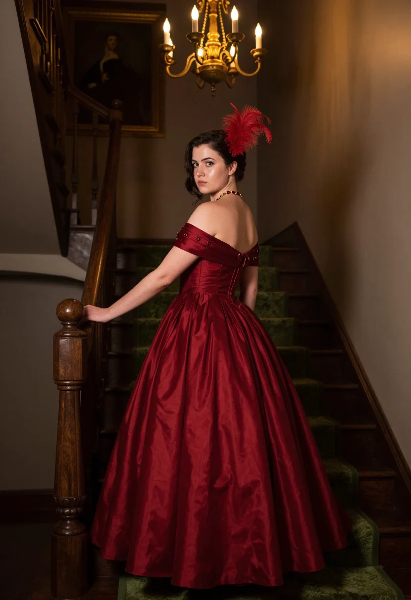 AI scarlett ohara sample — editorial portrait photograph, a Western-European woman in h