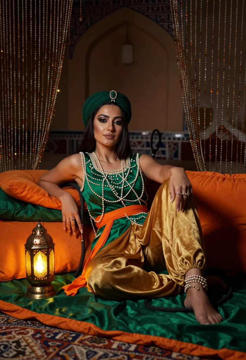AI scheherazade conteuse sample — portrait of a woman, half-length portrait of a Persian woman
